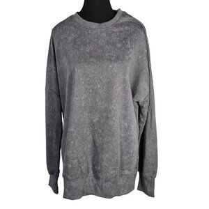NWOT | Oversized Gray Acid Wash Wash Crewneck Sweatshirt Side Slits | Small